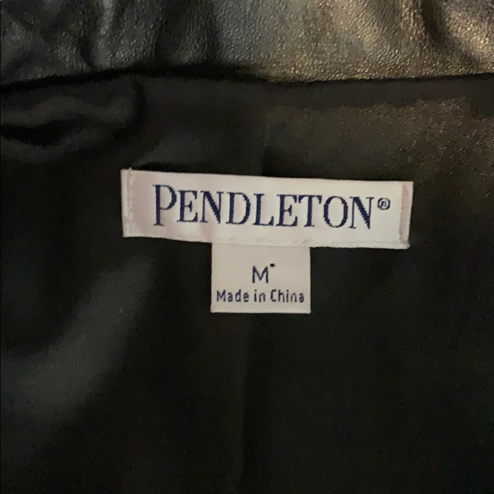 Pendleton Black Leather Button Jacket - image 5
